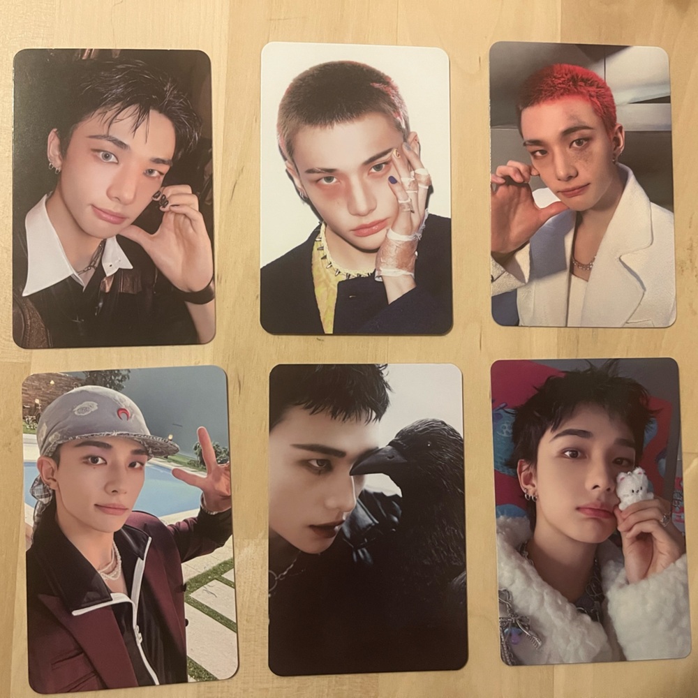 Set of 6 OFFICIAL Hyunjin of Stray Kids photo cards (Set # 1) Hwang Hyunjin